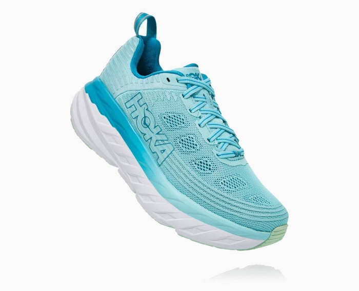 Hoka Restitusjon Sko Tilbud - HOKA ONE ONE Bondi 6 Herre Aqua [NO-95HUEK]